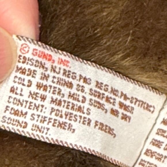 GUND Brown Teddy Bear Plush Red Star Ring Jewelry Holder Bow Stuffed Animal - Picture 9 of 10